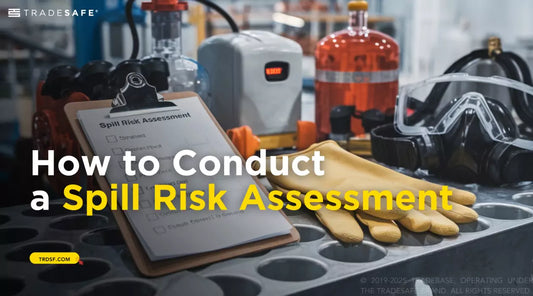 spill risk checklist surrounded by safety gear