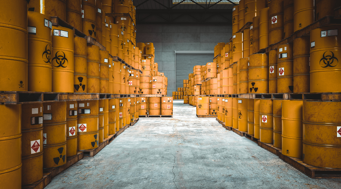 stacked chemical storage containers