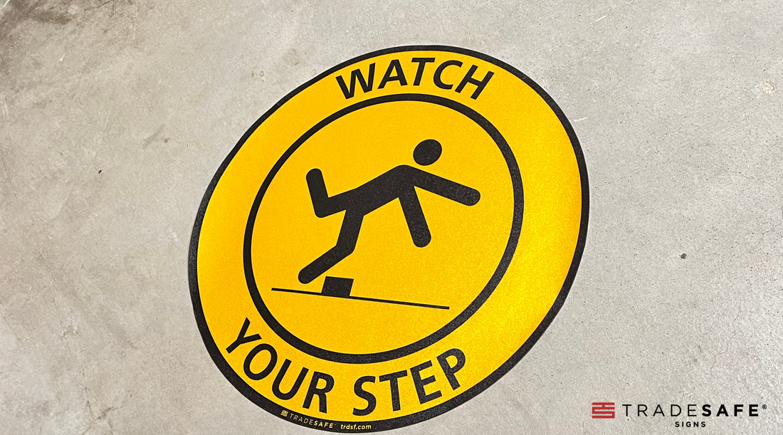 watch your step floor sticker