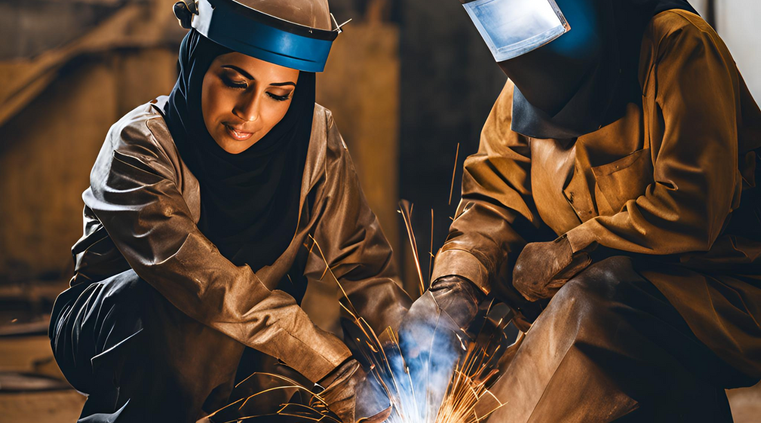 women welders using protective gear to prevent welders flash