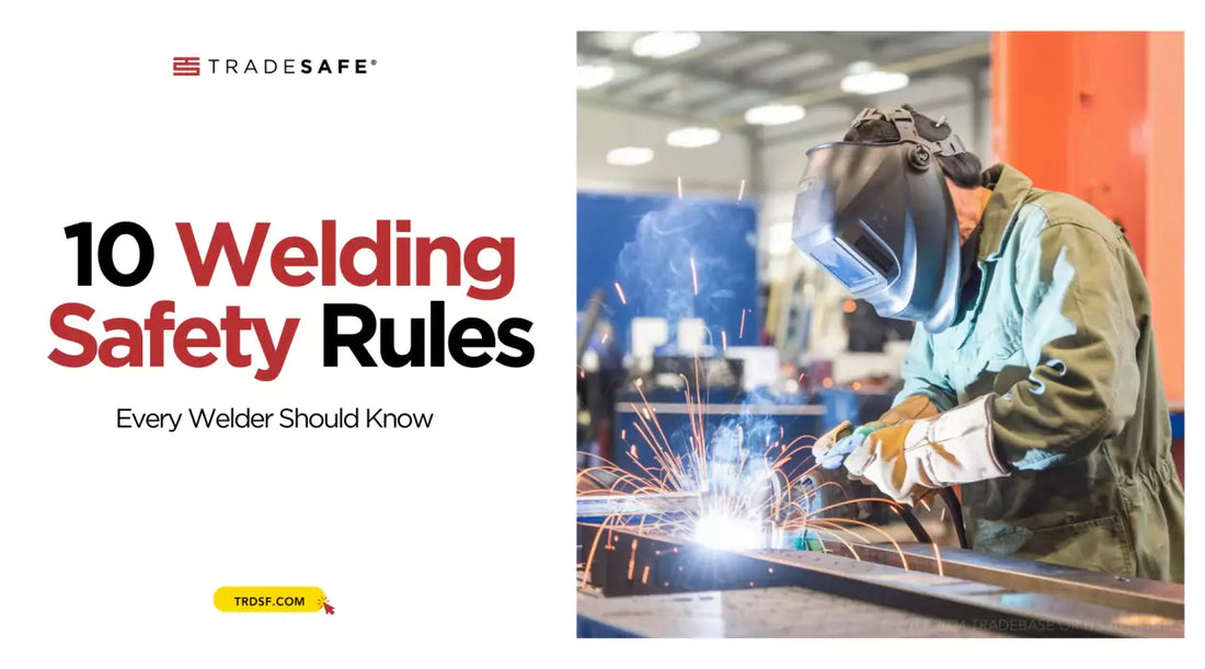 Welder wearing PPE working in a workshop