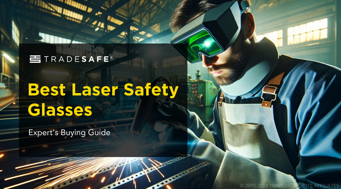 worker wearing laser safety glasses