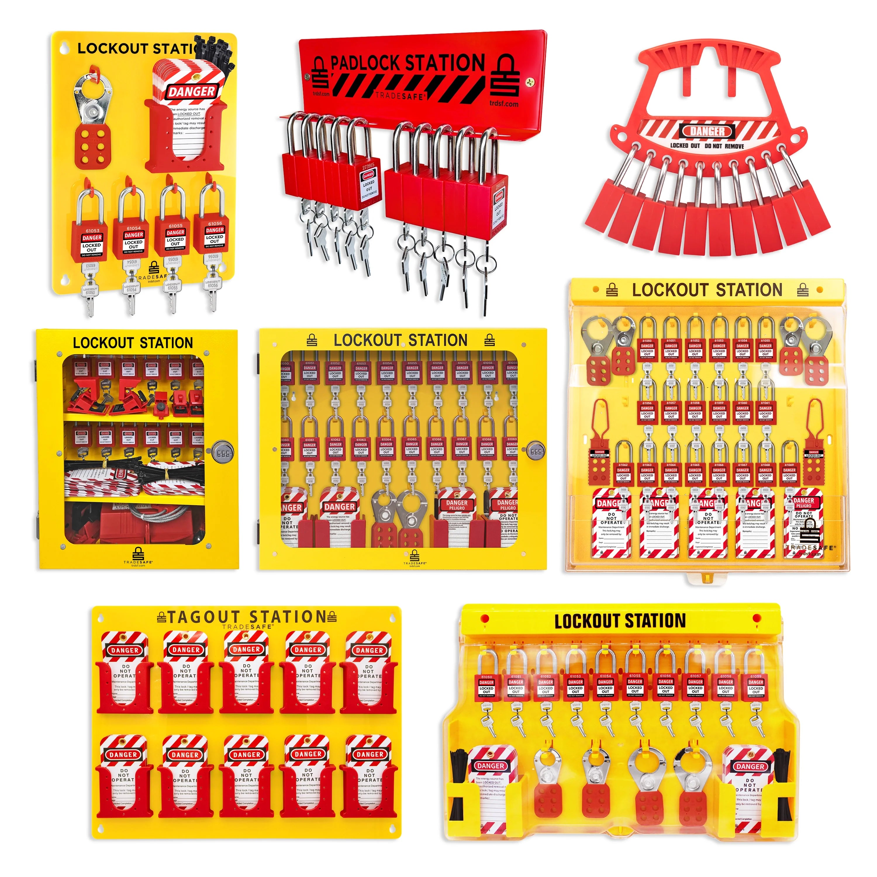 lockout tagout stations with devices
