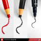 Three markers with colored tips