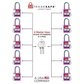 illustration of 10-pack purple loto keyed different padlock with text 2 master keys unlock all padlocks in a pack