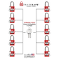 illustration of 10-pack red loto keyed different padlock with text 2 master keys unlock all padlocks in a pack