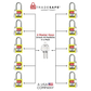 illustration of 10-pack yellow loto keyed different padlock with text 2 master keys unlock all padlocks in a pack