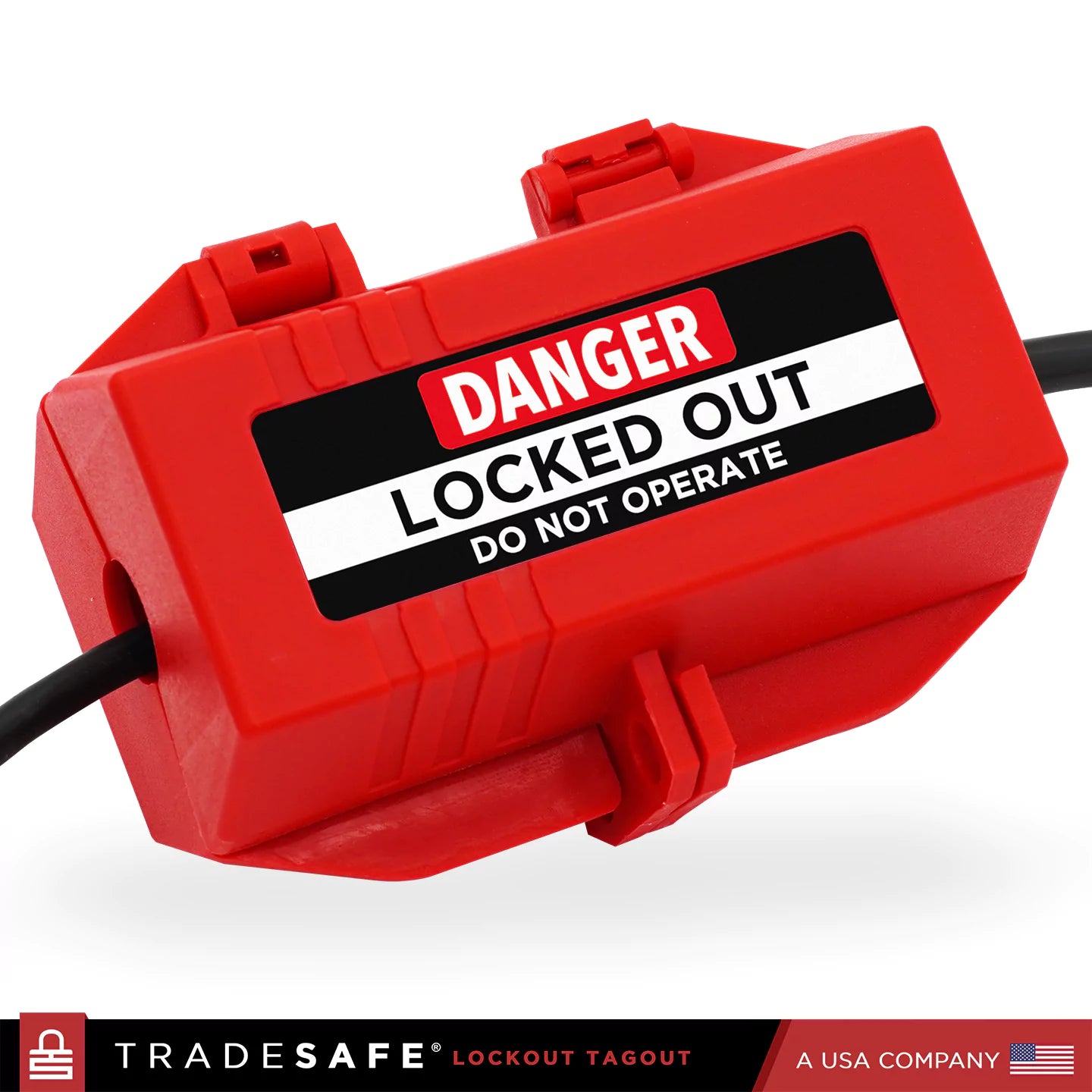 electrical plug lockout tagout closed with 2 power plugs inside