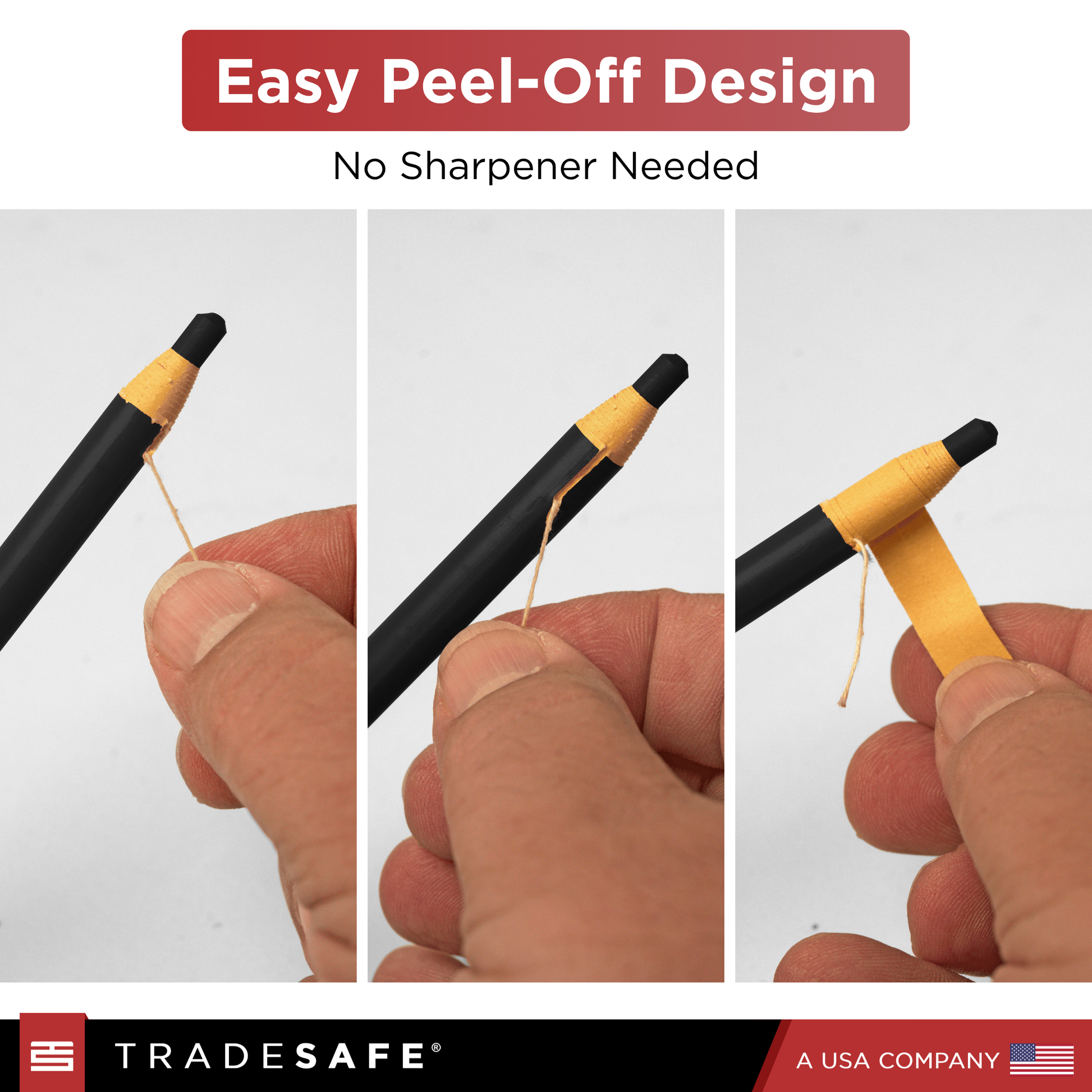  grease pencil with easy peel-off design