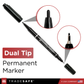 Dual tip permanent marker with close-up details 