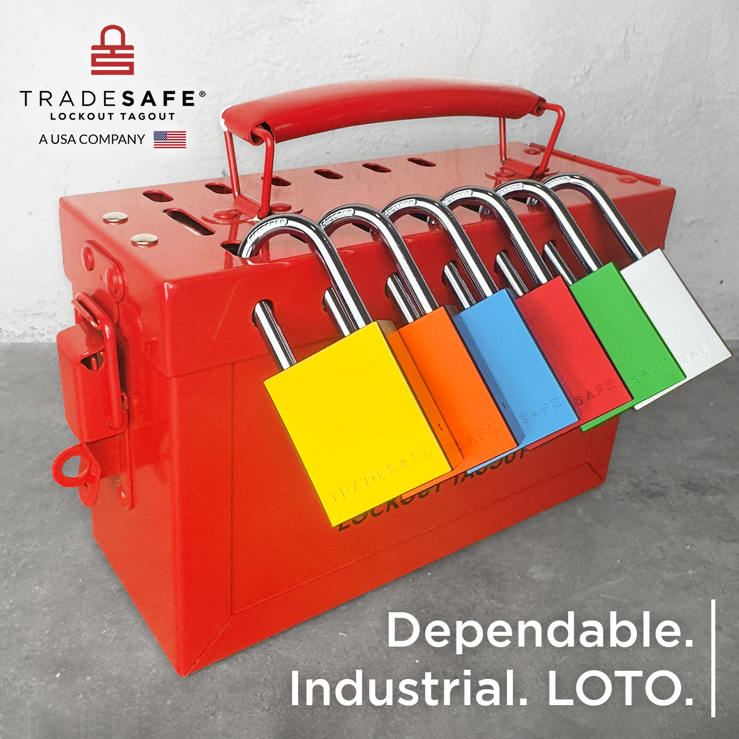 lock out tag out locks on a loto box