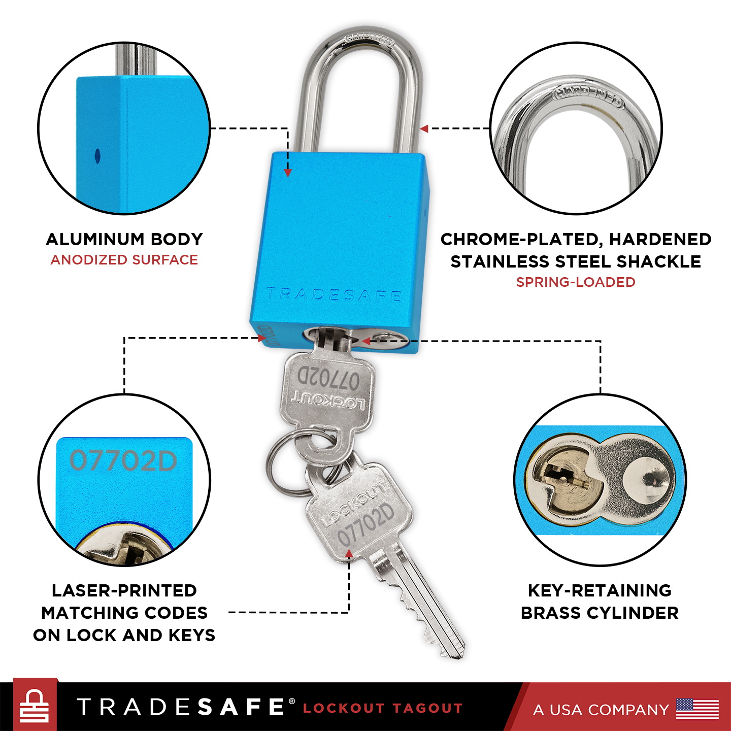 blue lockout tagout locks features