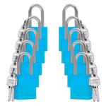 ten pieces blue padlocks keyed different