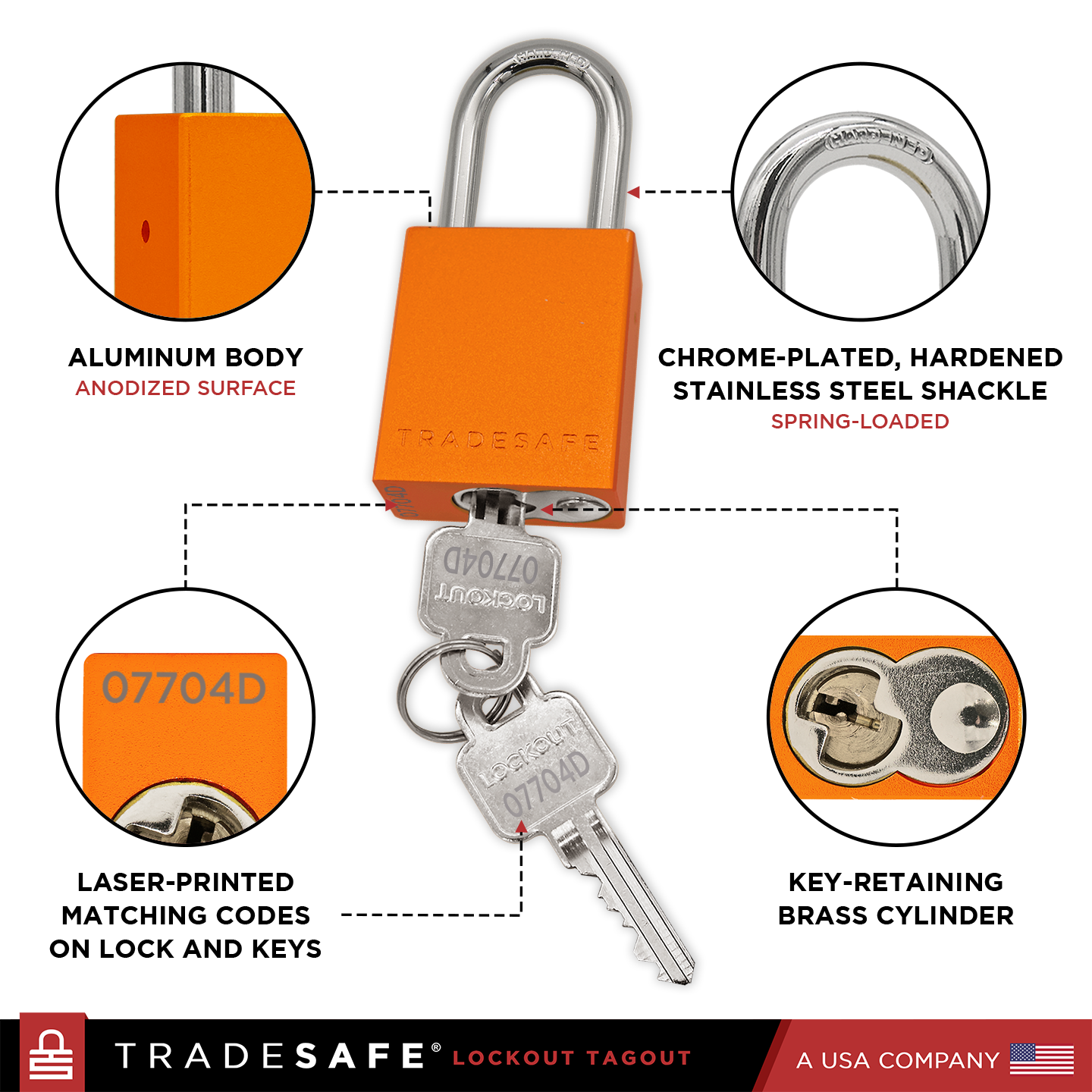 orange keyed alike locks features