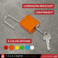 corrosion-resistant orange padlock keyed alike