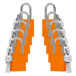 ten pieces orange padlocks keyed different