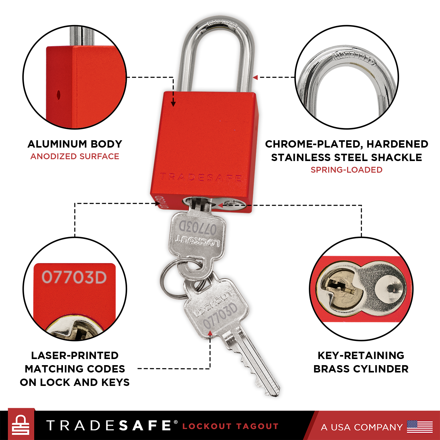 red lockout tagout locks features