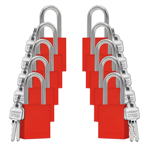 ten pieces red padlocks with same key