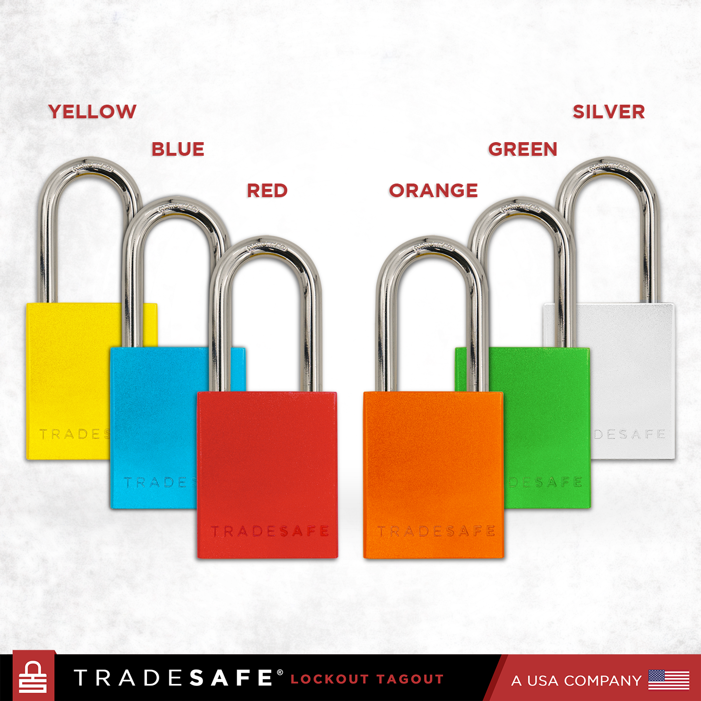 6 color options for aluminum keyed padlocks