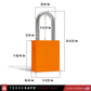 orange padlocks keyed alike dimensions