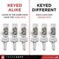 silver keyed different vs keyed alike lock out locks