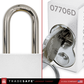 silver weatherproof padlock shackle and cylinder