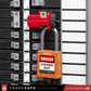 Orange lockout tagout device with a red shackle