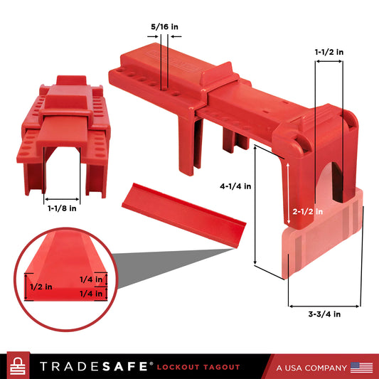 dimensions of loto ball valve lock