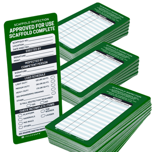 green approved for use scaffold inspection record cards 