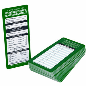 green approved for use scaffold inspection record cards 