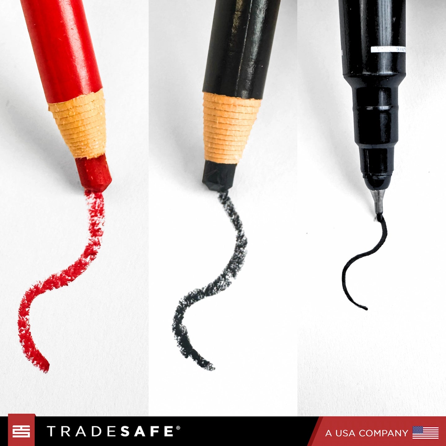 black and red wax pancil with black permanent marker features vibrant and smooth gliding markings