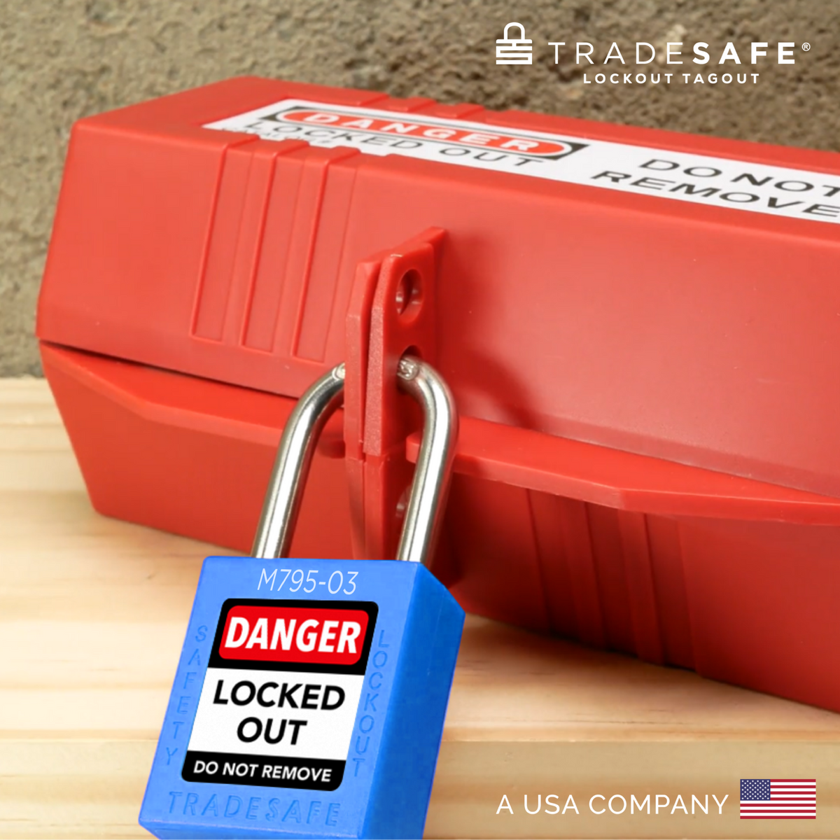 Tradesafe Lock 10 Blue Master Keyed Lockout Locks - Keyed Different - 2 keys | TRADESAFE