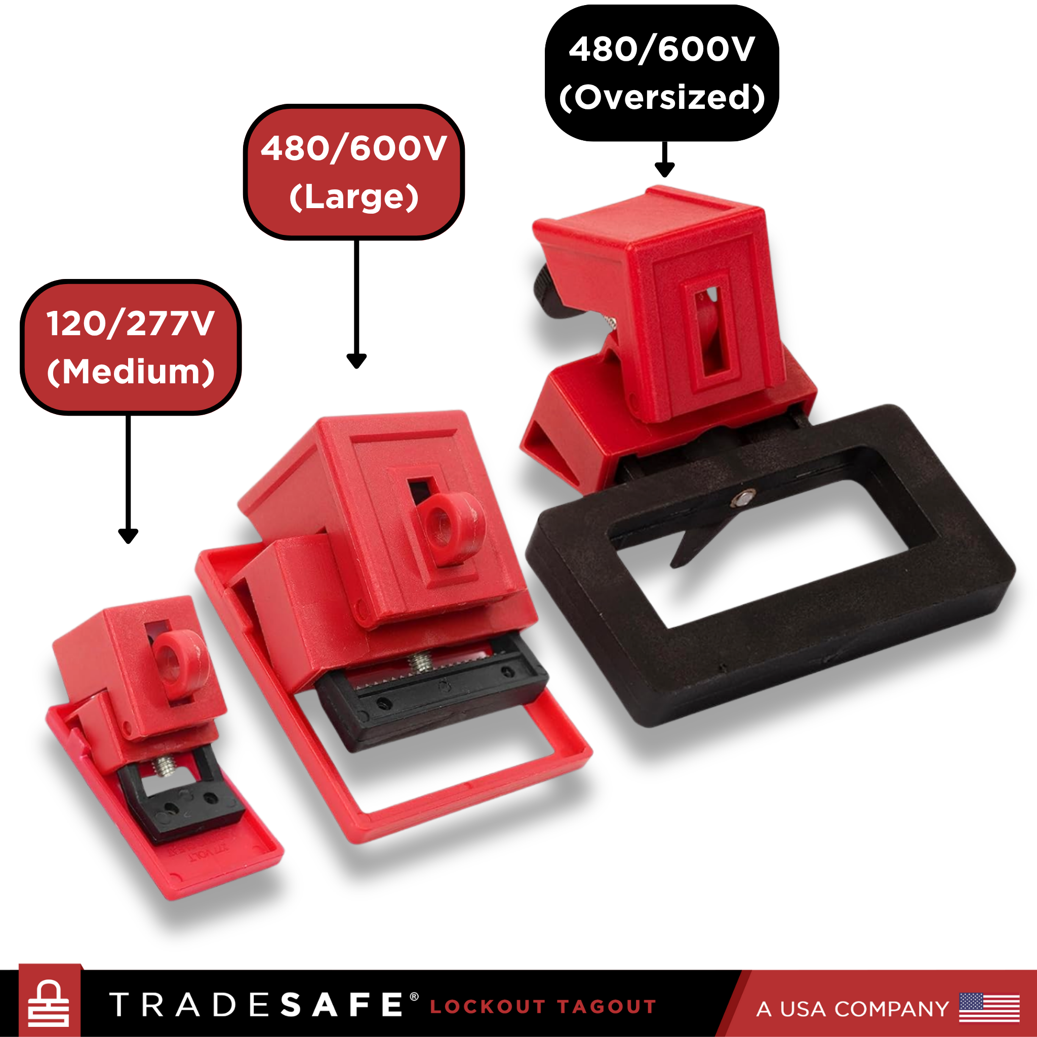 Circuit Breaker Lock Device Oversized 480/600V - 3 Pack | TRADESAFE
