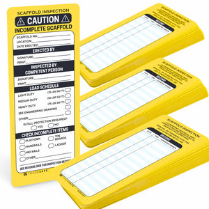 yellow scaffold inspection record cards 