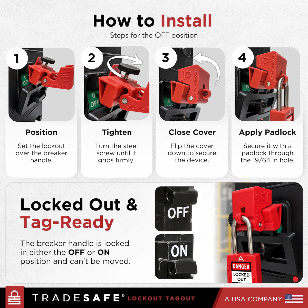 how to install oversized breaker lock device