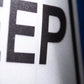 macro shot of keep clear sign