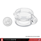 eye level view of push button cover size reference with coin