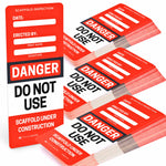 red scaffold inspection record cards 