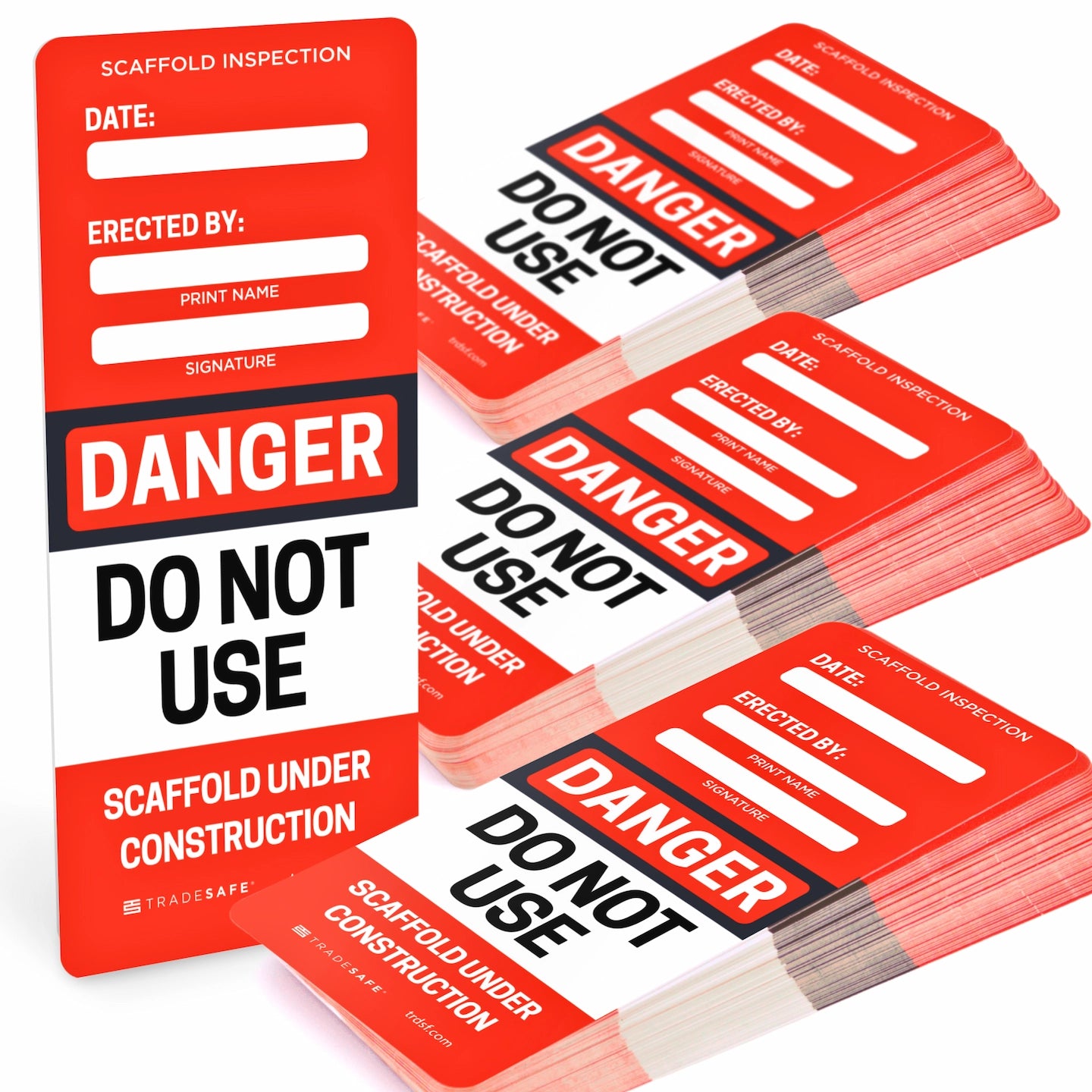 red scaffold inspection record cards 