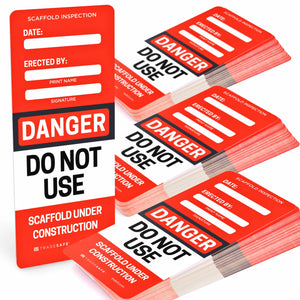 red scaffold inspection record cards 