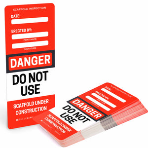 red scaffold inspection record cards 