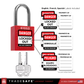 infographic: red loto lock with english, french, spanish labels included