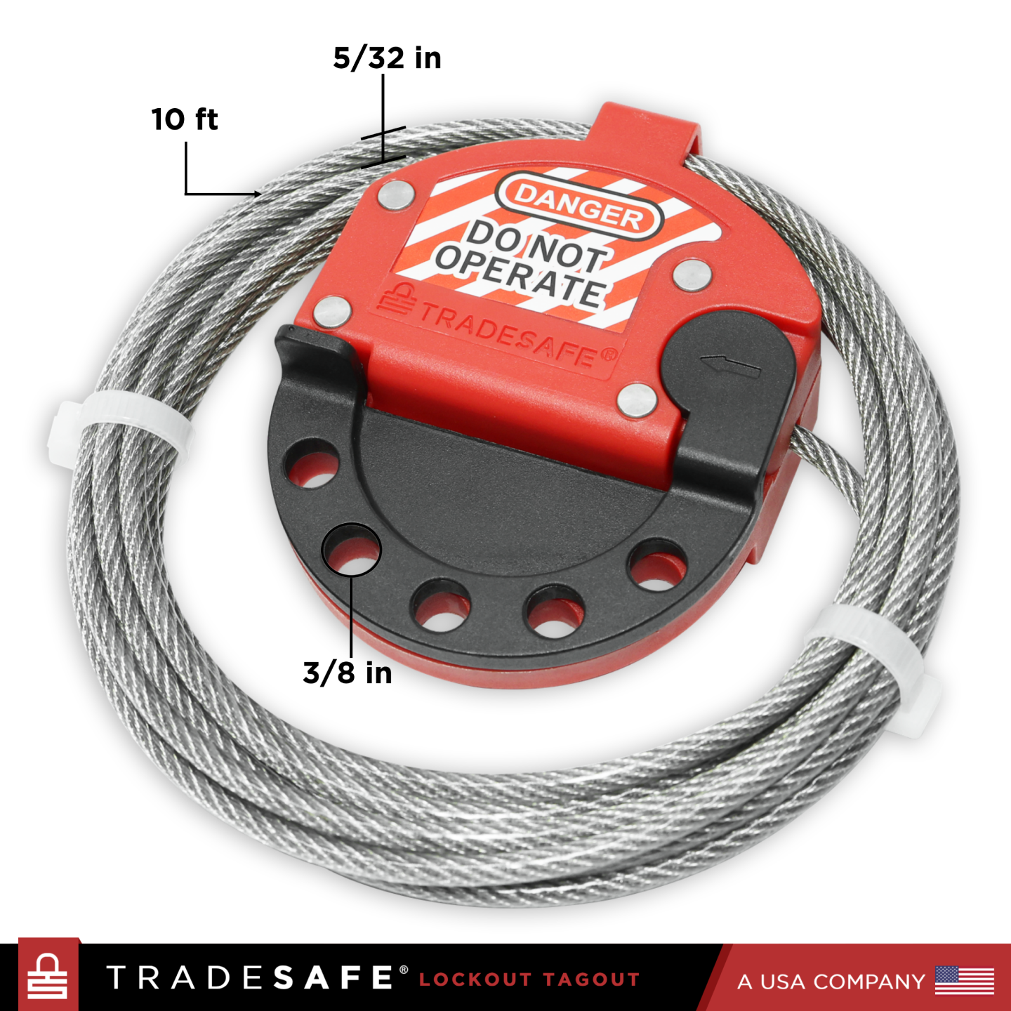 Adjustable Cable Lock Out Device - 10ft | TRADESAFE