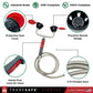 eyewash station with features, including protective dust cover, precision nozzle, flexible hose, lock-on valve