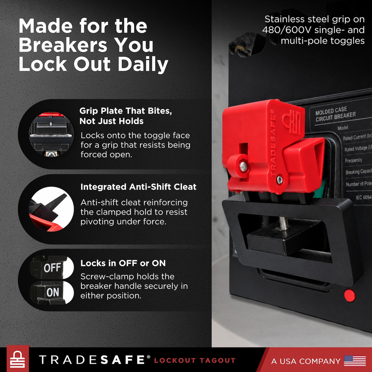 compatibility uses of oversized breaker lock out tag out device
