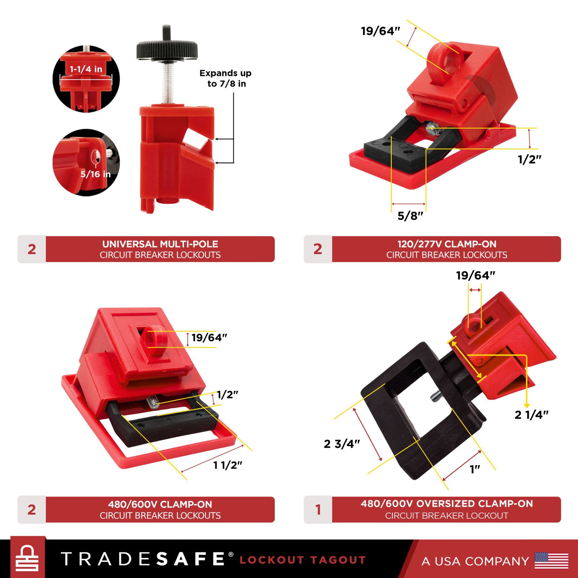 Breaker Lockout Tagout Kit | 2 Keys Per Lock | TRADESAFE