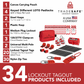 illustration of a Lockout Tagout kit with component quantities listed 