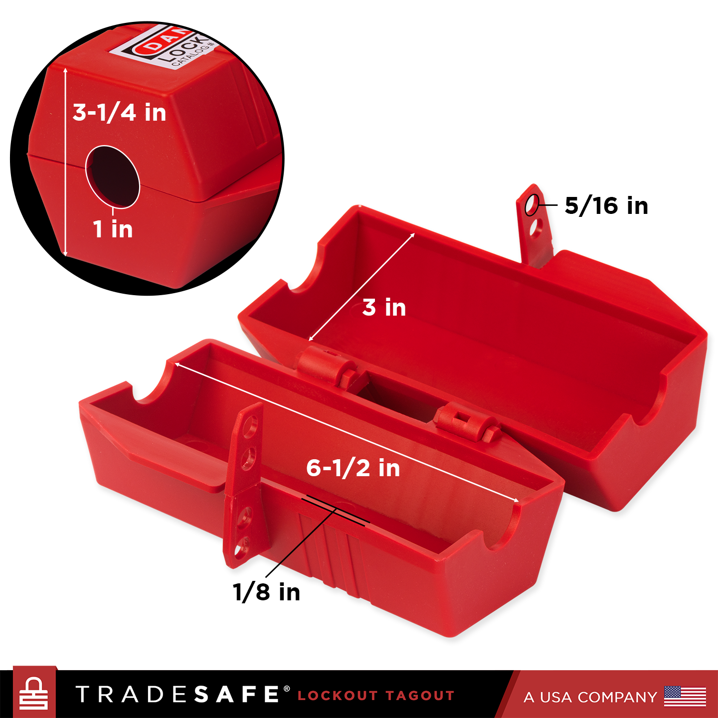 red plug lockout with dimensions