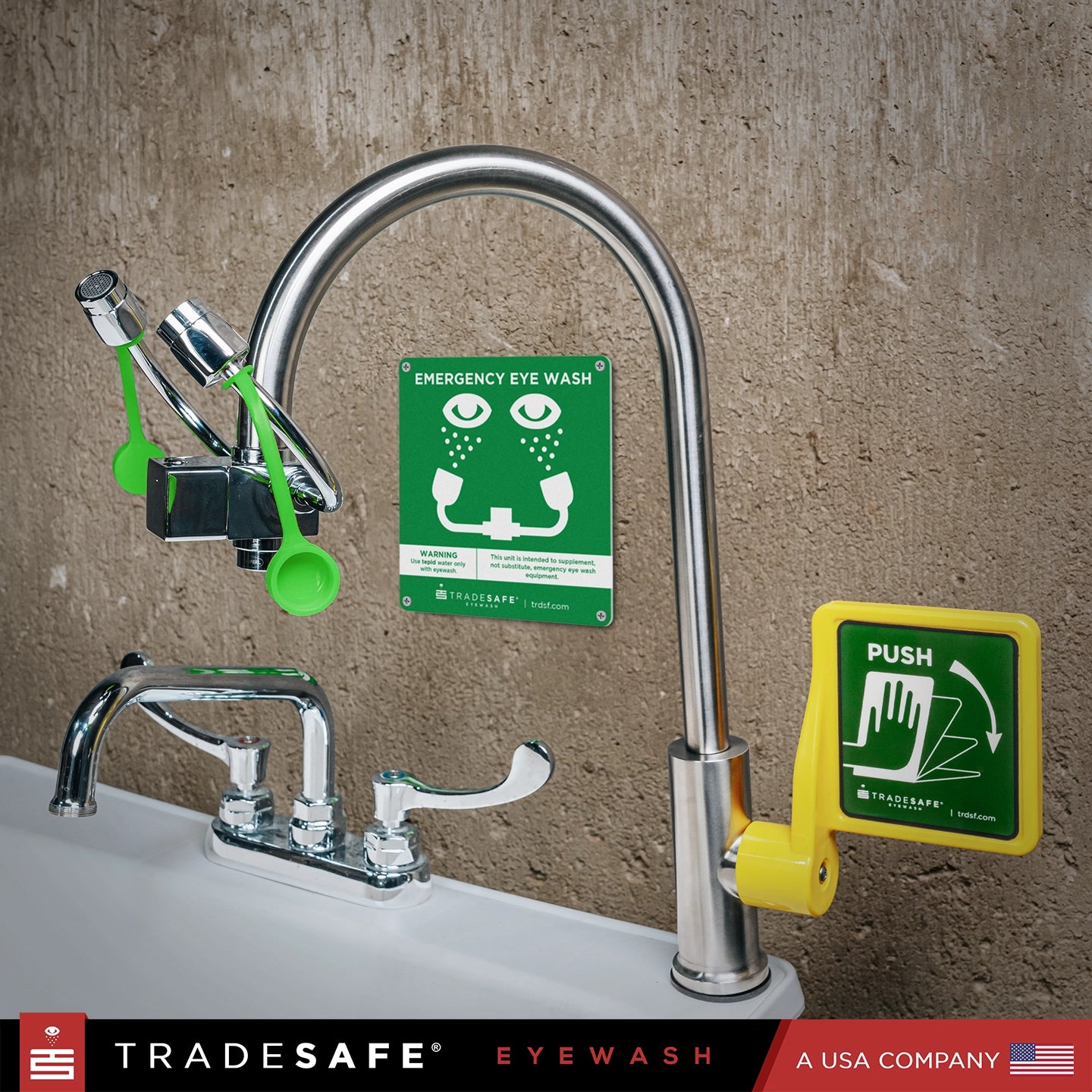 faucet mount with control valve attached to sink