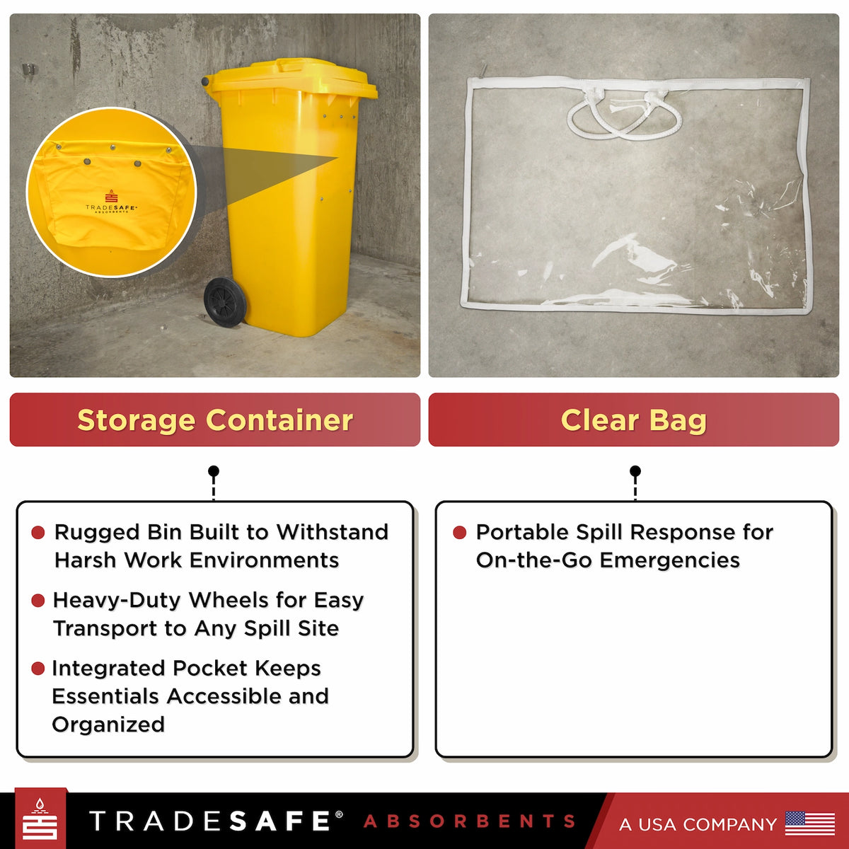Container For Spill Kit Universal Spill Kit Bin - 41-Gallon Absorption | TRADESAFE